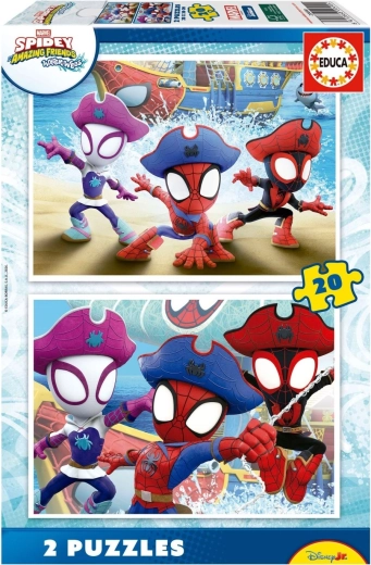 Puzzle Educa Spidey y sus increíbles amigos 2×20 piezas