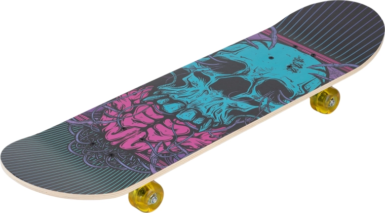 Skateboard Sparkys calavera 31" turquesa con calavera
