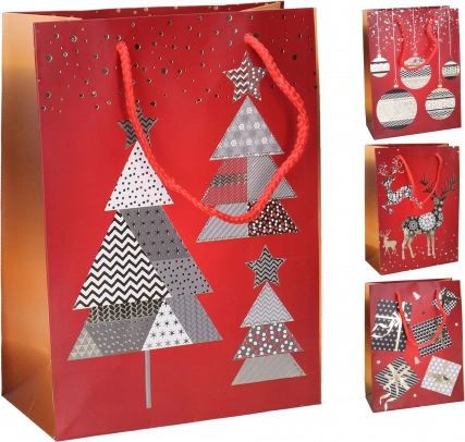 Bolsa de regalo L 31 × 40 × 12 cm – motivos navideños