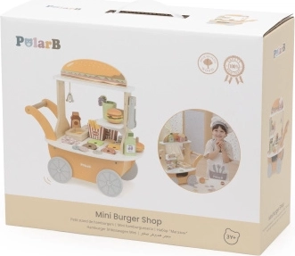 Viga Toys PolarB carrito de madera con puesto de hamburguesas