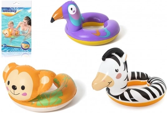 Flotador inflable Safari, animalito, diámetro 51 cm, 3 modelos en bolsa, 3-6 años