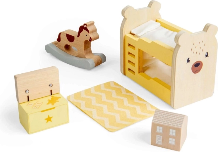 Muebles de madera para casita de muñecas – habitación infantil BIGJIGS TOYS