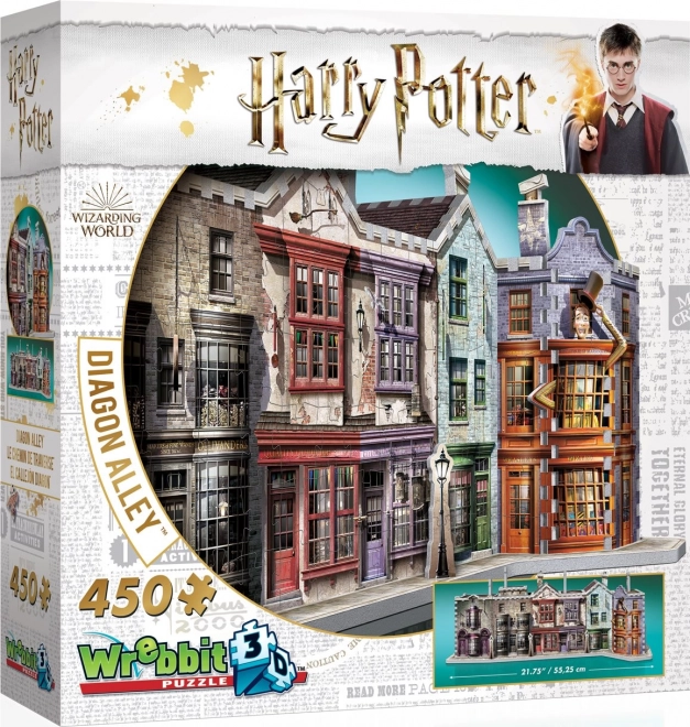 Puzzle 3D Wrebbit Harry Potter: Callejón Diagon – 450 piezas