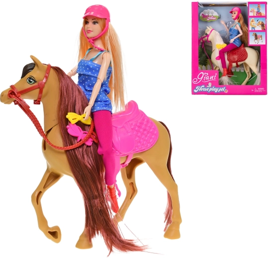 Muñeca con caballo de 29 cm y 33 cm: set para pequeños amantes de la equitación