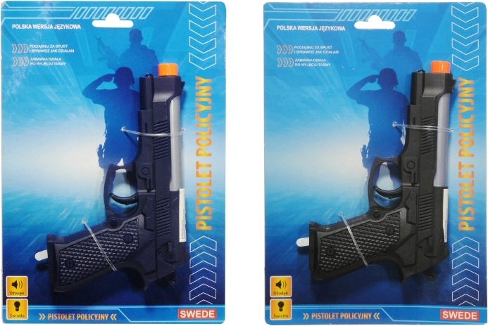 Pistola de policía con módulo de sonido en polaco - 1 pieza
