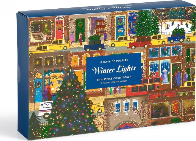 Calendario de adviento de puzzles: luces de invierno
