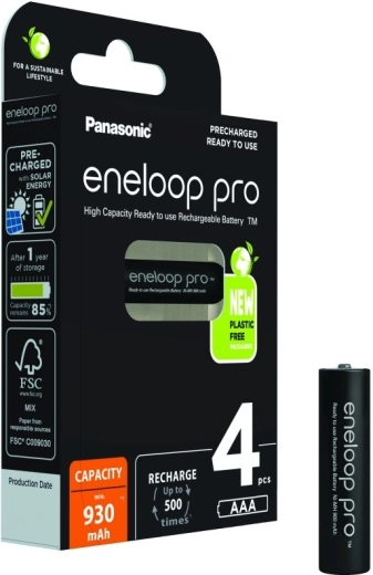 Baterías recargables ENELOOP PRO AAA 930 mAh – pack de 4 uds.
