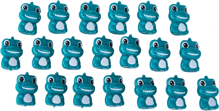 Pesas dino, números y cubos con letras