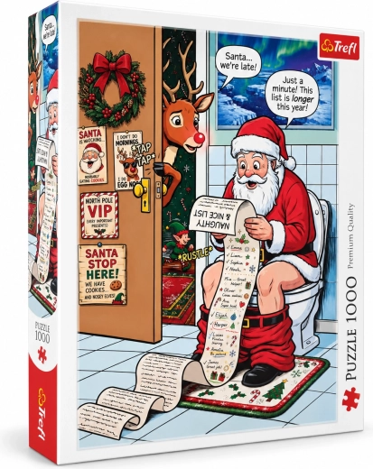 Puzzle Trefl El momento de tranquilidad de Santa Claus, 1000 piezas