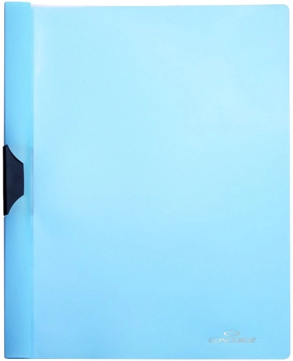 Carpeta portadocumentos con clip lateral A4, azul pastel CONCORDE