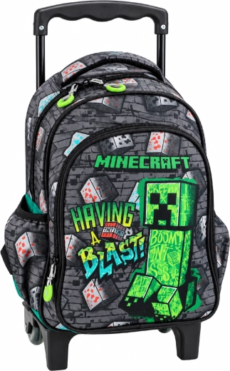 Mochila infantil con ruedas Minecraft Metro Art 2 negra 30 cm