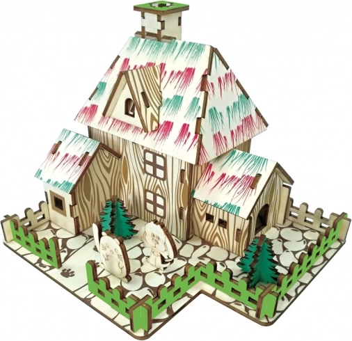 Puzle 3D de madera cabaña de bruja WOODCRAFT