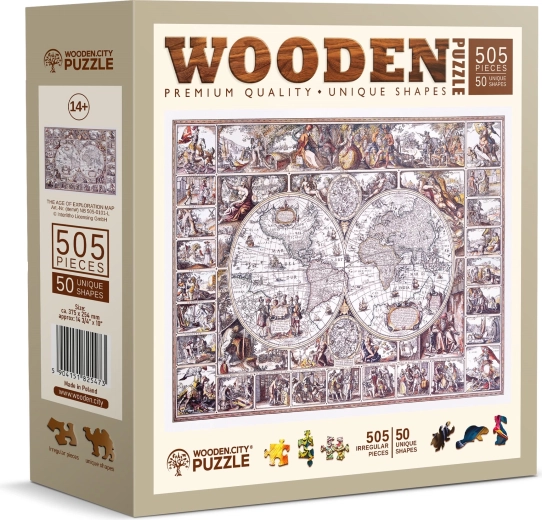 Puzzle de madera WOODEN CITY Mapa de la era de los descubrimientos 505 piezas