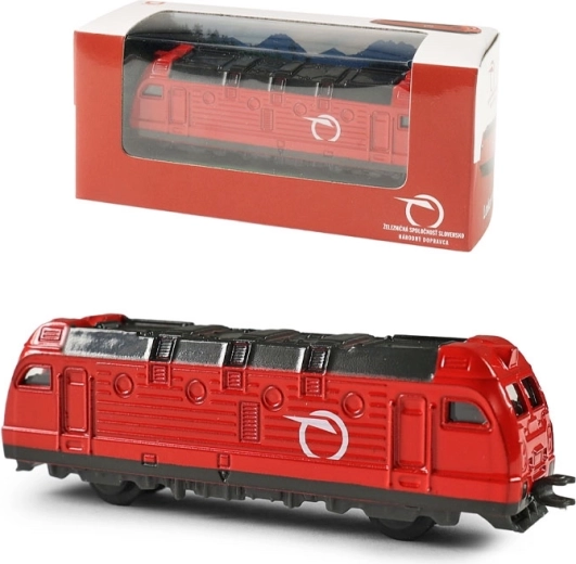 Mini locomotora metálica ZSSK roja de 9 cm