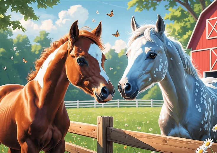 TREFL Puzzle Caballos en el prado 200 piezas