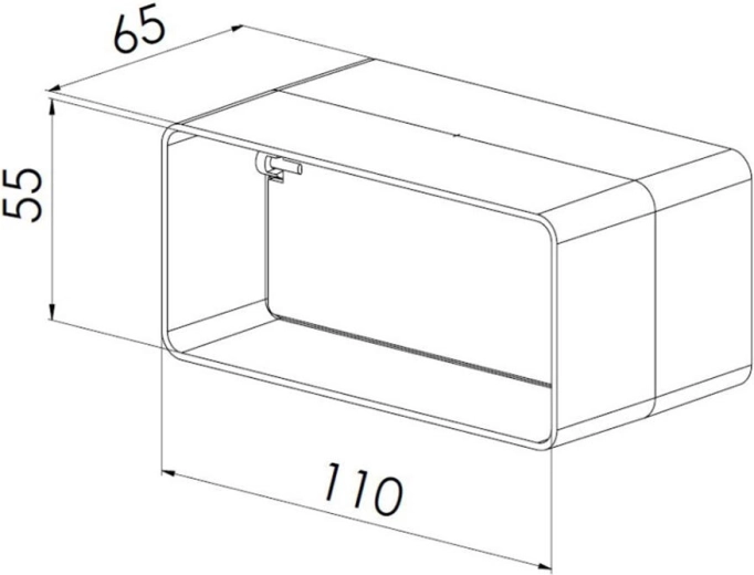 Diseño compacto para conducto 110 × 55 mm
