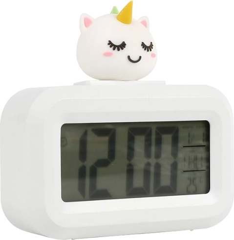 Despertador blanco con unicornio