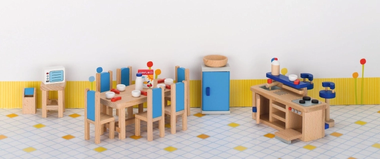 Mueble Goki para casa de muñecas – cocina con accesorios