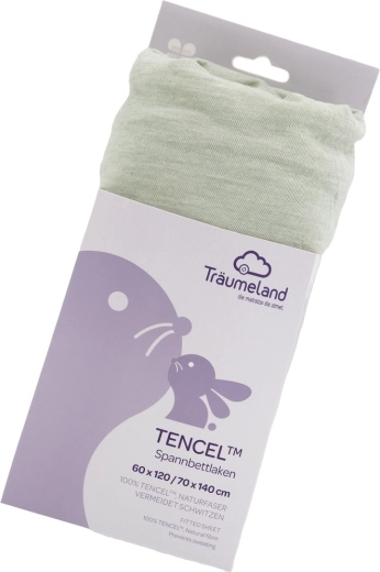 Sábana bajera ajustable Träumeland Tencel uni desert sage