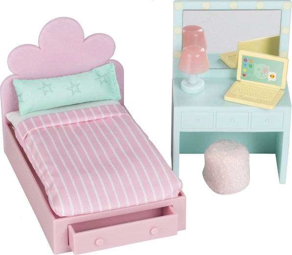 Muebles Lundby para la habitación de adolescentes de una casa de muñecas