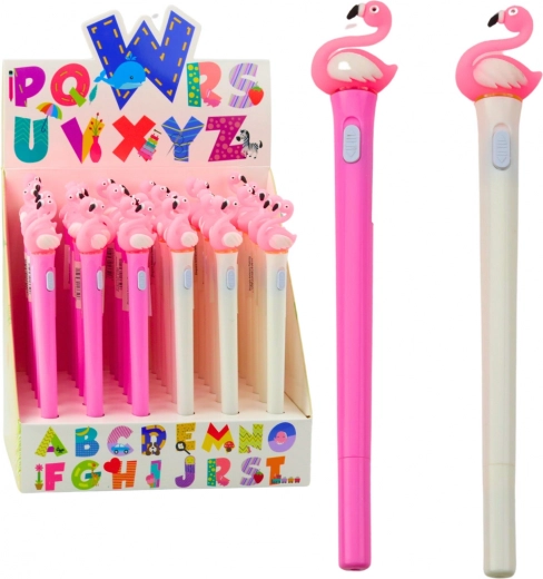 Bolígrafo luminoso Flamingo Pluma rosa Tinta azul 0,7 mm