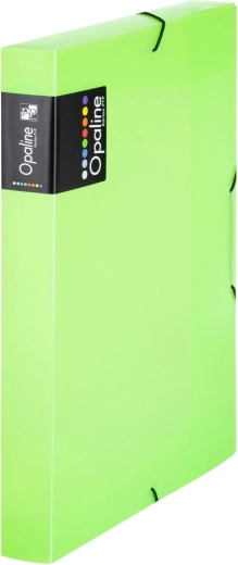 Caja para documentos A4 con goma elástica verde