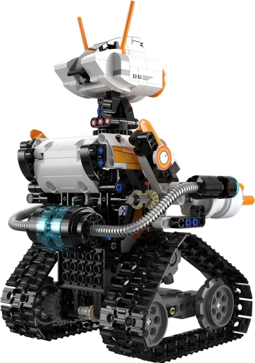 Robot con orugas y partes móviles