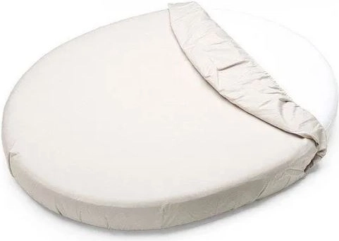 Sábana bajera impermeable ajustable para cuna ovalada 84 × 50 blanca Petite&Mars