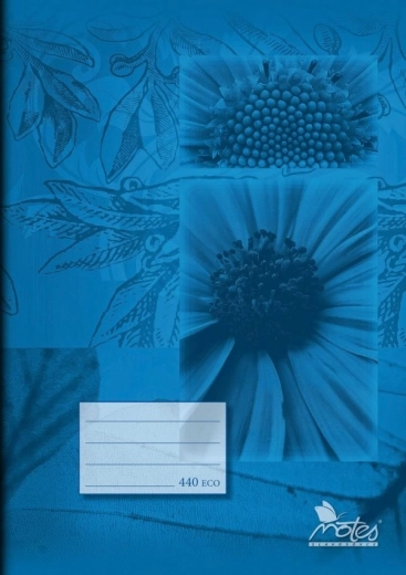 Cuaderno escolar A4 Eco Flores azules, 40 hojas, en blanco