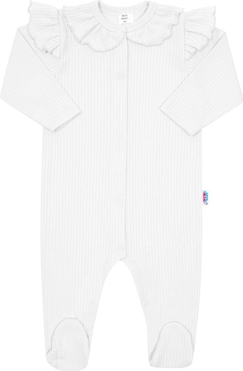 Mono de bebé de algodón New Baby Stripes blanco 80 (9–12 m)