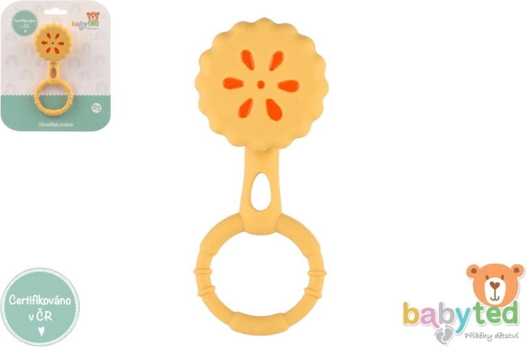 Sonajero y mordedor de silicona para bebés Babyted 13 × 5 cm
