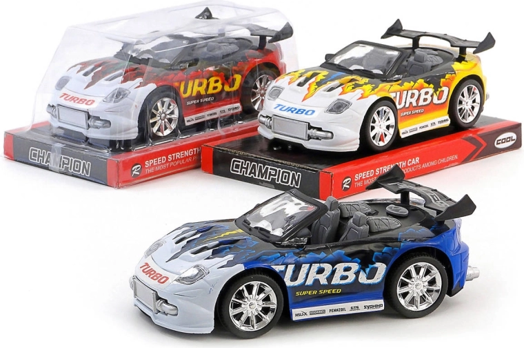 Coche deportivo de carreras Turbo con motor de inercia 19 cm - 1 pieza