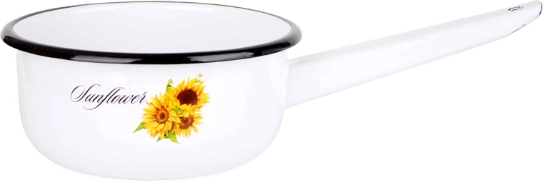 Cazo 1,5 l con decoración de girasoles, esmaltado