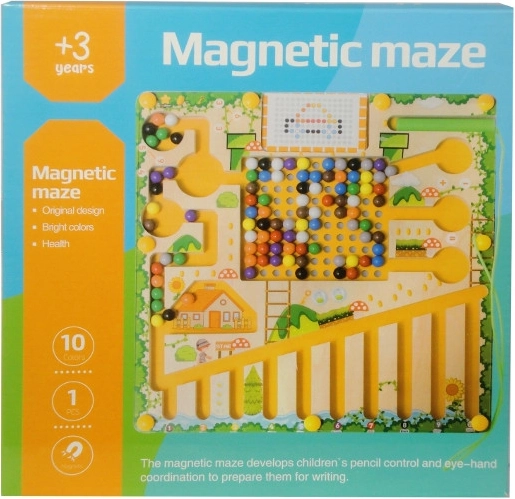 Juguete educativo magnético de madera – laberinto con bolitas - 1 pieza