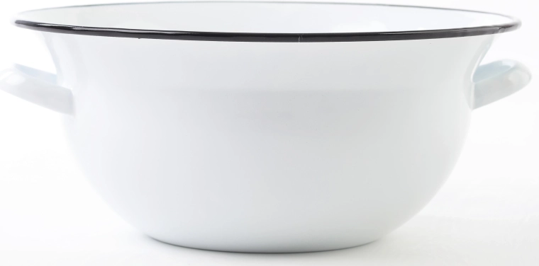 Bol esmaltado con asas 32 cm, 6 l – blanco BERYL