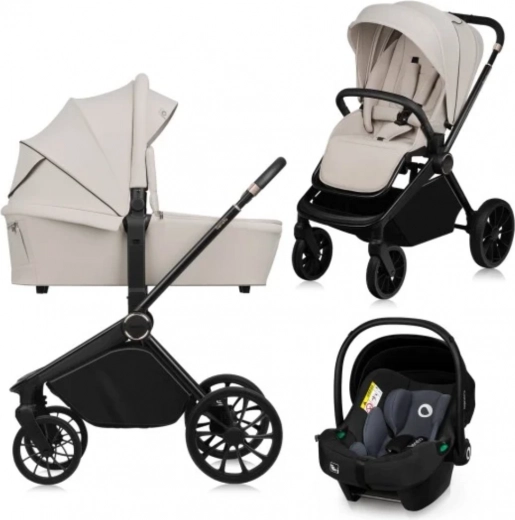 Cochecito combinado Lionelo Mika Plus 3 en 1 Beige