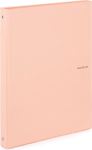 Cuaderno de anillas KARIS A5 pastelini color albaricoque de PVC, mecanismo de 4 anillas, 100 hojas