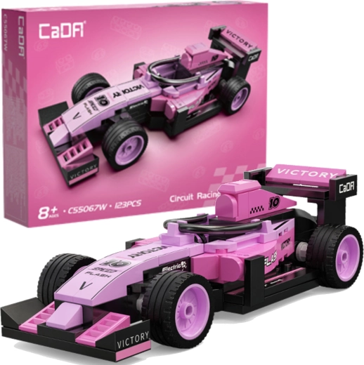 Set de construcción CaDA coche de carreras Circuit racing car pink (123 piezas)