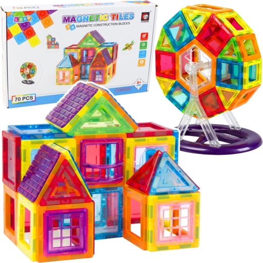 Set de construcción magnético de 70 piezas