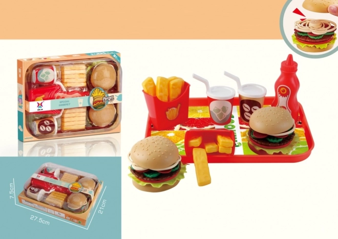 Set de juego de hamburguesa para niños