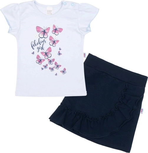 Camiseta infantil con falda New Baby Butterflies azul 92