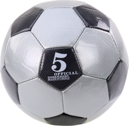 Balón de fútbol clásico, diámetro 24 cm, talla 5, gris