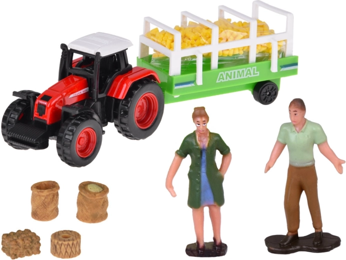 Tractor con remolque para escenas de granja