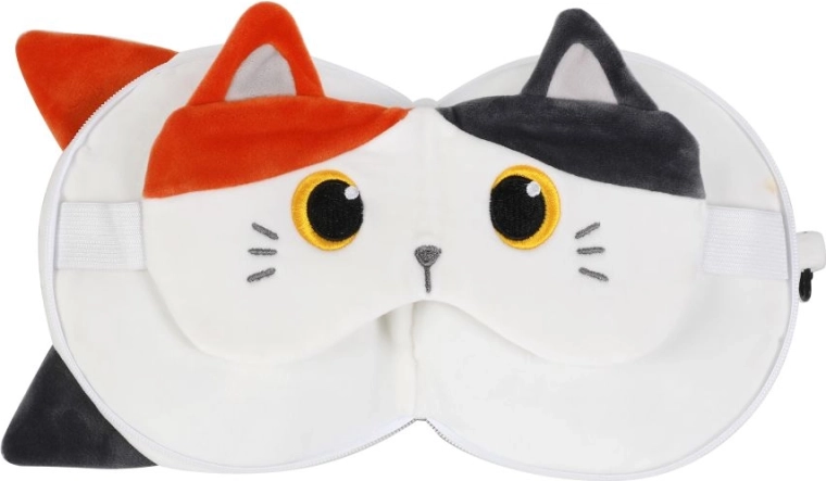 Almohada de viaje con antifaz, gato – Gato naranja