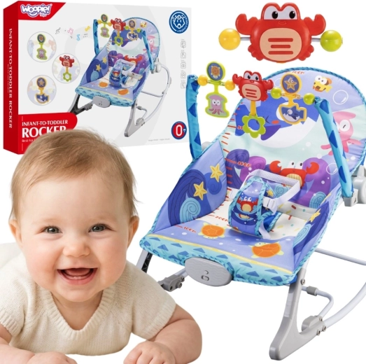 Woopie Baby hamaca mecedora y bouncer vibratorio 2 en 1 cangrejo