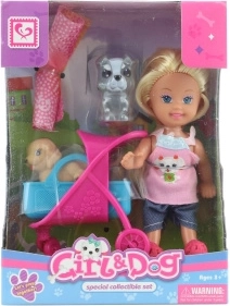 Muñeca con cochecito para mascotas domésticas