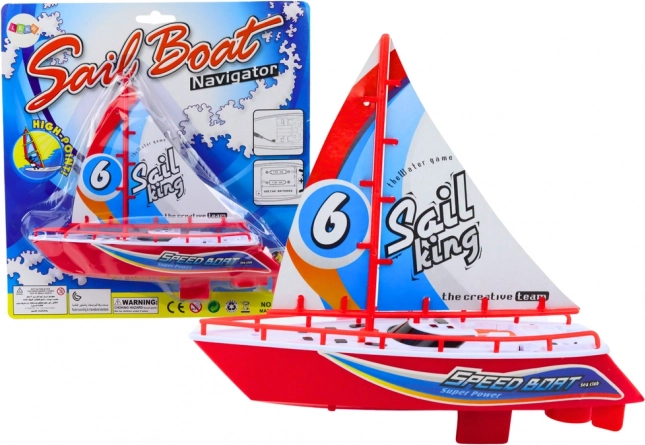 Barquito flotante de felpa a pilas – juguete acuático rojo