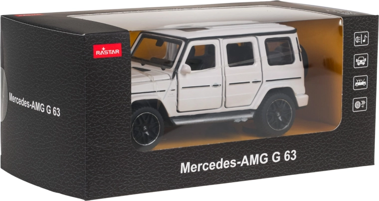 Modelo metálico Mercedes-AMG G 63 con sonido, blanco, RASTAR