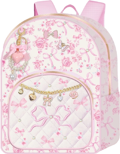 Mochila deluxe pradera floral rosa