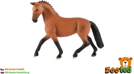 Modelo de caballo marrón de plástico realista 13 cm